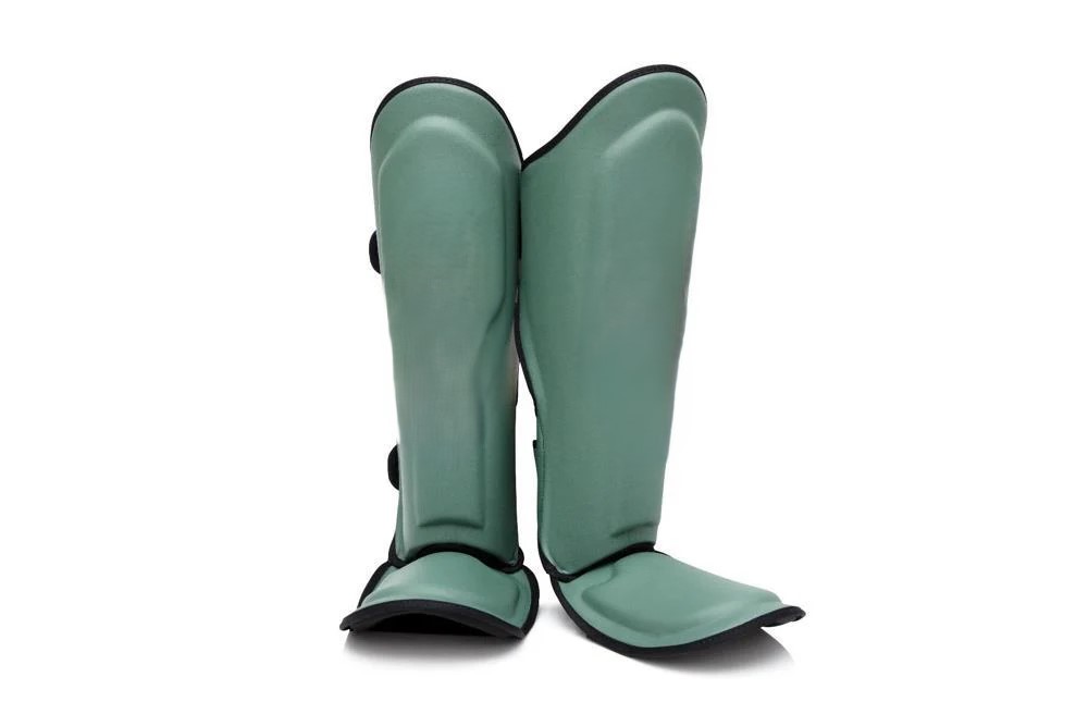Booster Muay Thai Shin Guards - Green/Black - Image 2