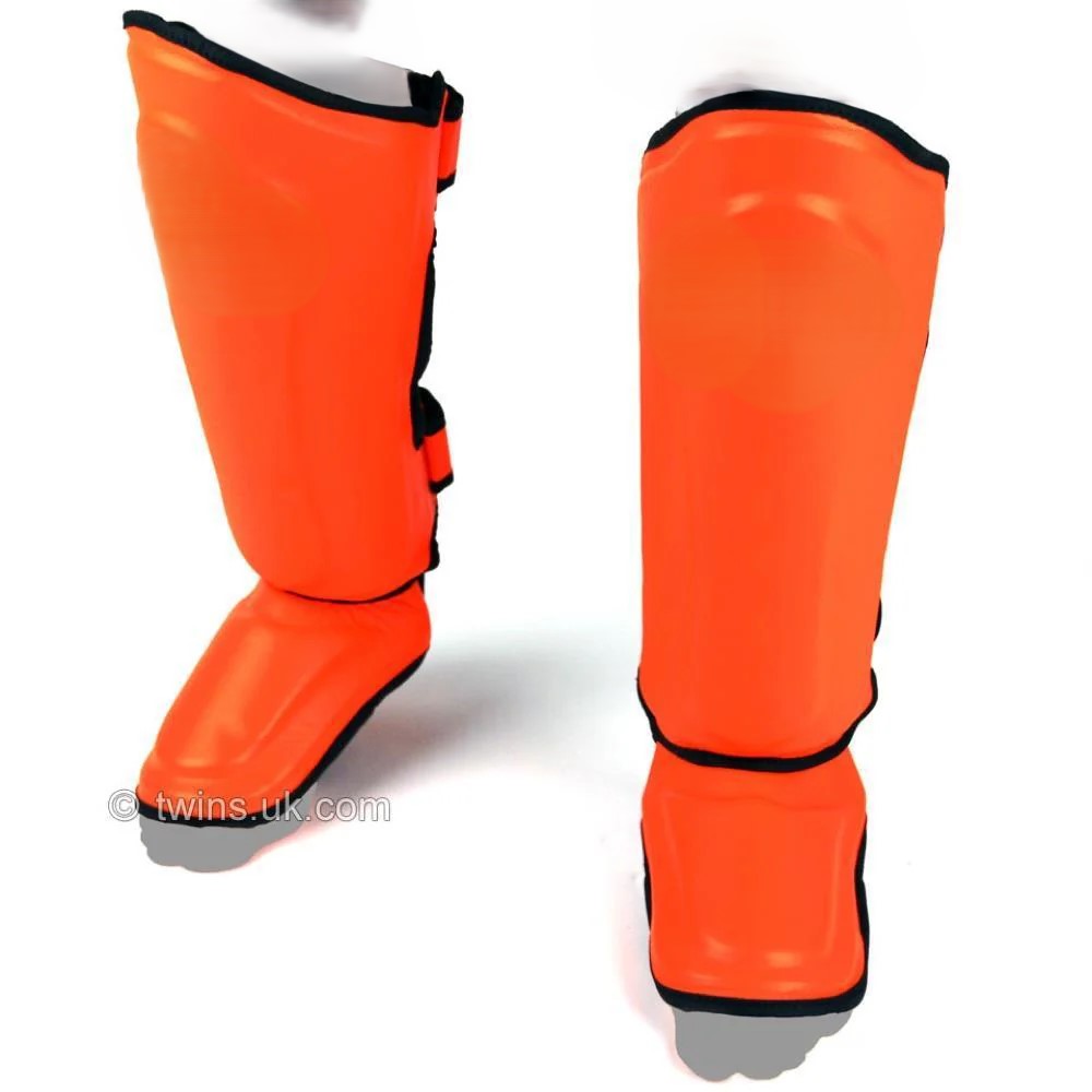 Double Padded Shin Guards - Orange